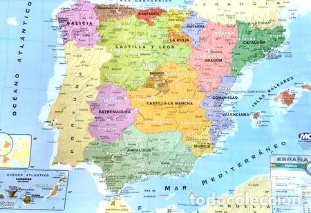 Zeitgen&ouml;ssische Karten: mapa de espana laminado varillado 090x063m mcartografico