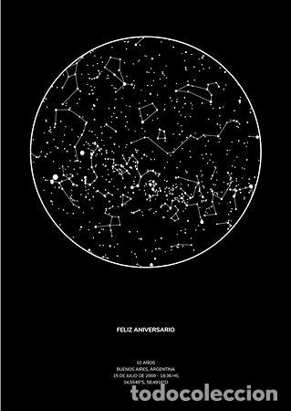 Mapas contempor&aacute;neos: mapa de estrellas lux personalizado digital - Foto 1