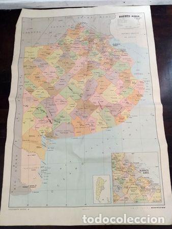 Zeitgen&ouml;ssische Karten: mapa provincia de buenos aires fisicopolitico 74 x 109