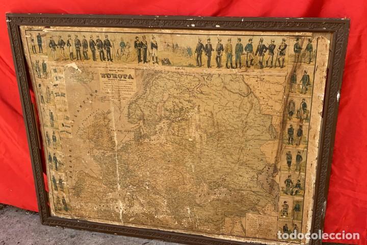 Mapas contempor&aacute;neos: MAPA ANTIGUO NUEVO EUROPA POLITICO Y COMERCIAL 1905 ILUSTRADO CON LOS TIPOS DE UNIFORMES DE EUROPA