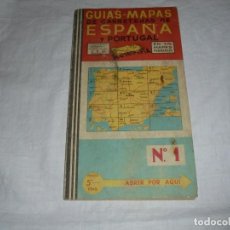 Mapas contemporáneos: GUIAS-MAPAS DE CARRETERAS DE ESPAÑA Y PORTUGAL Nº1.-AÑOS 40-50. Lote 268742044
