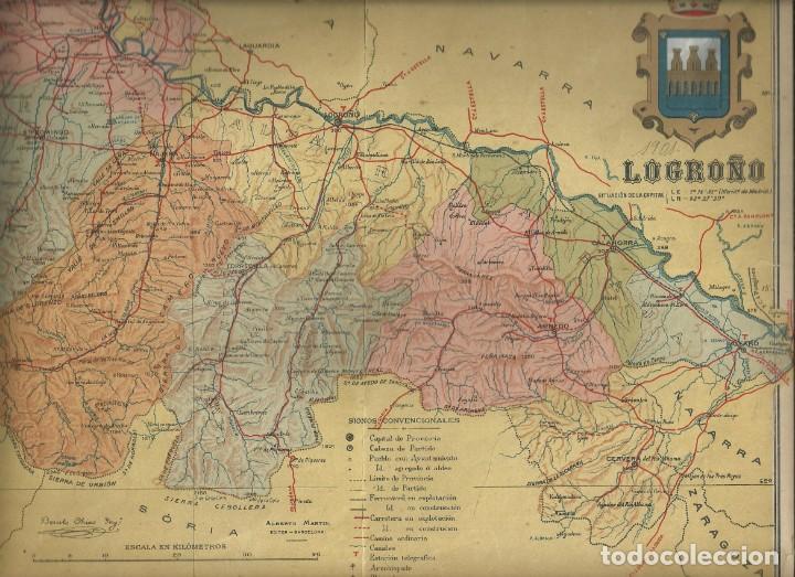 Mapas contempor&acirc;neos: Mapa Logro&ntilde;o 1901, medidas 36 x 24 cm. Los bordes est&aacute;n algo gastados
