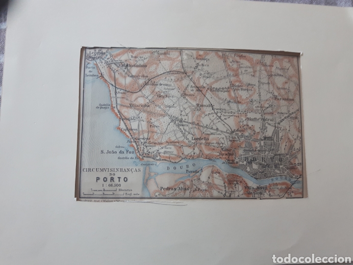 Zeitgen&ouml;ssische Karten: Mapa plano de 1908 Porto y alrededores Portugal