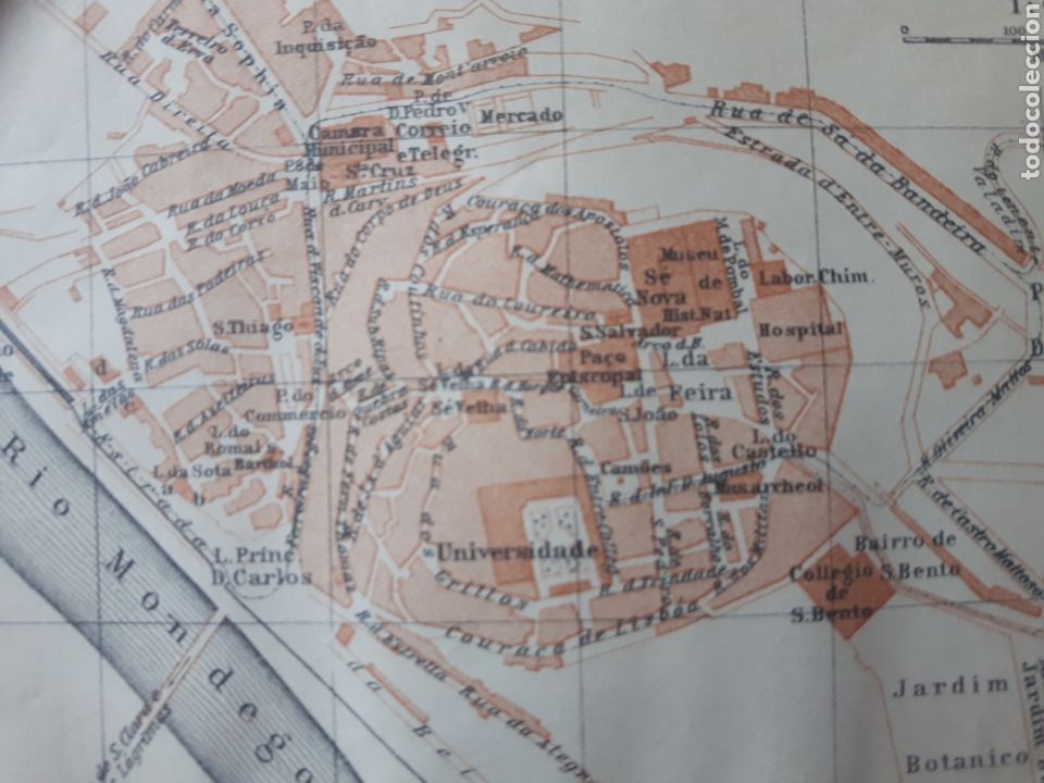 Mapas contempor&aacute;neos: Mapa/plano 1908 Coimbra Portugal - Foto 2