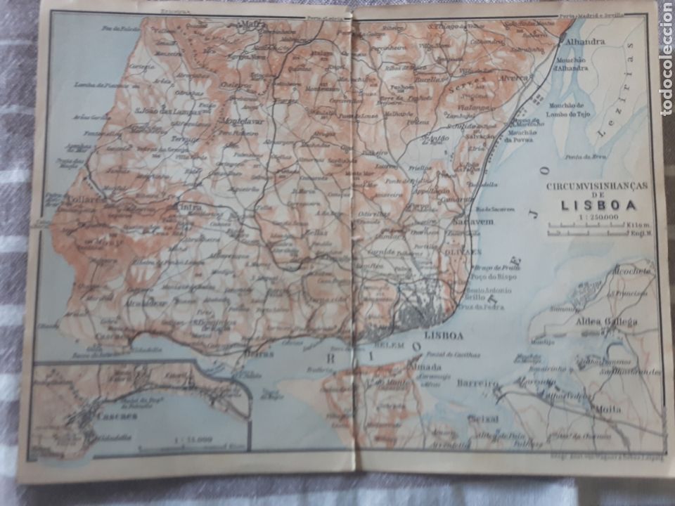 Mapas contempor&aacute;neos: Plano mapa de Lisboa 1908 Portugal - Foto 1