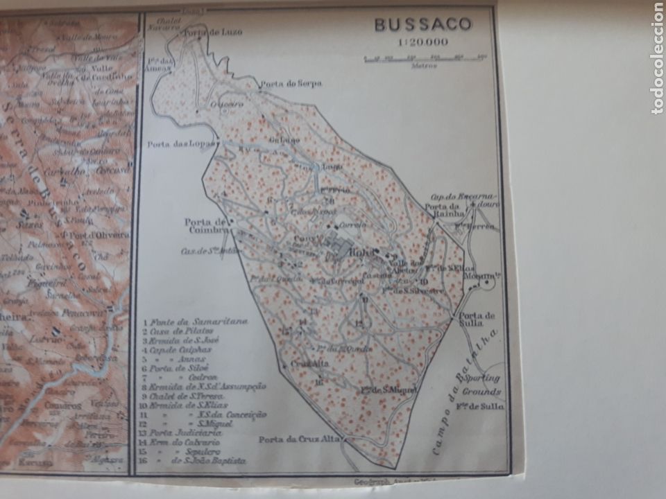 Mapas contempor&aacute;neos: Mapa plano 1908 Bussaco Portugal - Foto 2