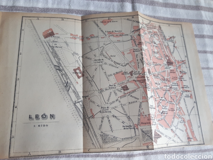 Mapas contempor&aacute;neos: Le&oacute;n mapa/plano 1914 edicion espa&ntilde;ola - Foto 1