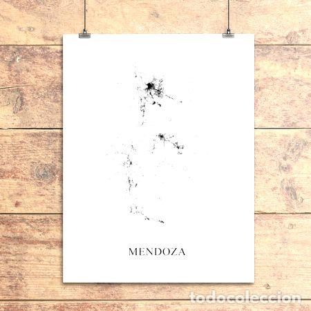 Mapas contempor&acirc;neos: mapa provincia de mendoza blanco y negro 80cmx61cm