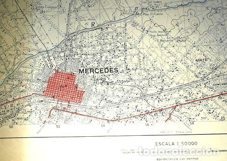 Mapas contempor&acirc;neos: antiguo mapa ciudad mercedes buenos aires 1965 esc 1 50000