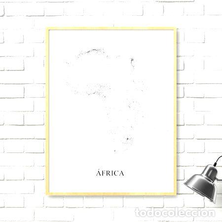 Mapas contempor&acirc;neos: mapa africa blanco y negro 80cmx61cm