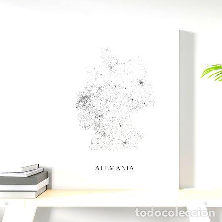 Mapas contempor&acirc;neos: mapa alemania blanco y negro 80cmx61cm