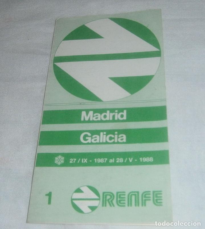 Mapas contempor&aacute;neos: plano de bolsillo renfe a&ntilde;o 1987 Madrid-Galicia