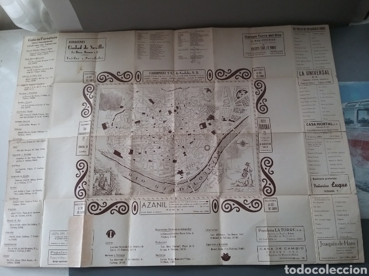 Zeitgen&ouml;ssische Karten: Antiguo plano con callejero de Sevilla.