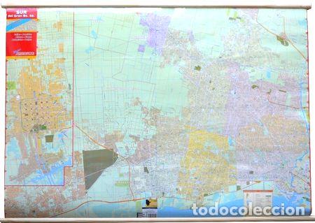 Mapas contempor&aacute;neos: mapa mural gran buenos aires zona sur plastificado