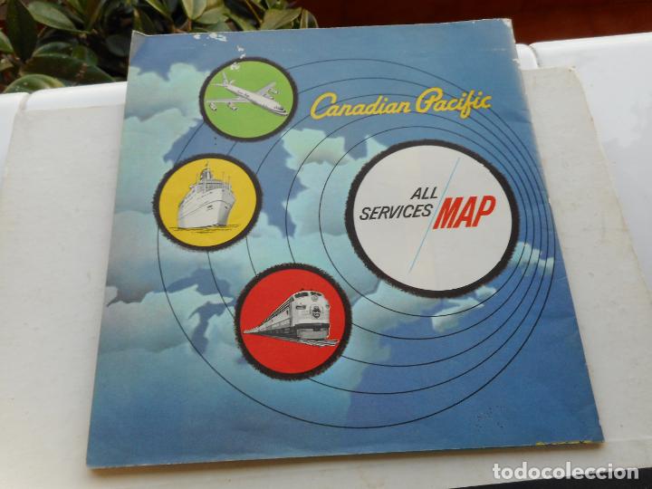 Mapas contempor&aacute;neos: ANTIGUO MAPA.PLANO.CANADIAN PACIFIC.ALL SERVICES MAP.RAILWAYS.STEAMSHIPS.AIRLINES.ROLH CLARK 1967