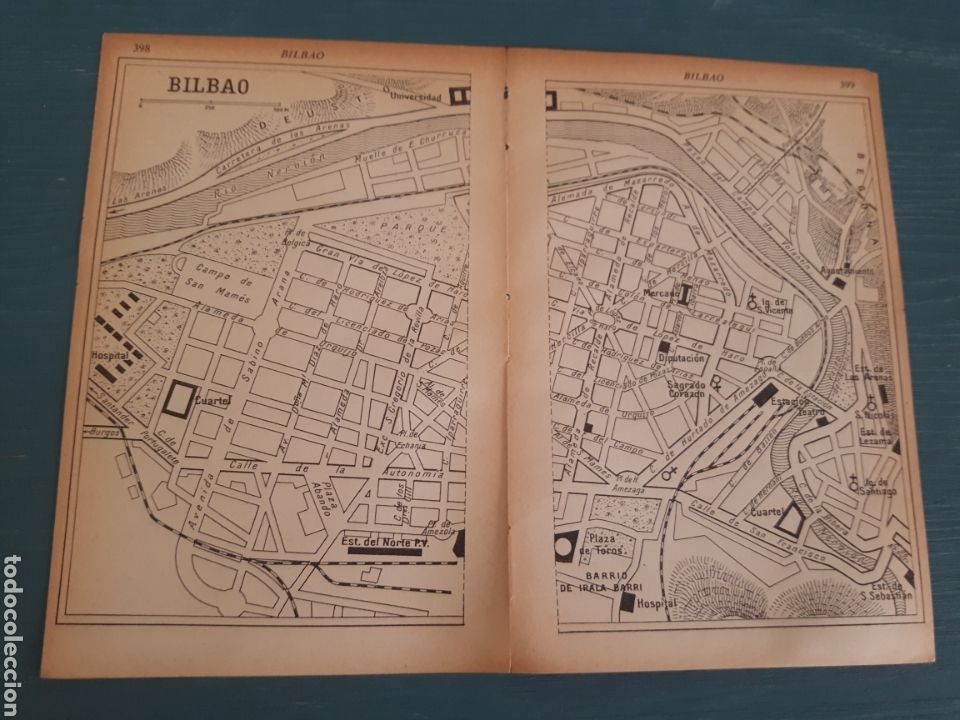 Mappe contemporanee: Bilbao Mapa/plano 1953 edicion inglesa