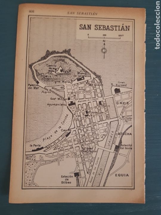 Mapas contempor&aacute;neos: San Sebastian mapa/plano 1953 edicion inglesa - Foto 1