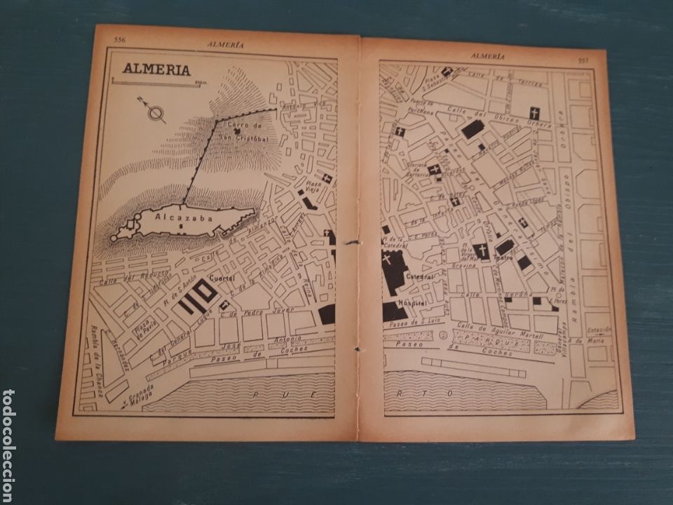 Mappe contemporanee: Almeria mapa/plano 1953 edicion inglesa