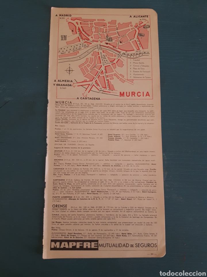 Mapas contempor&aacute;neos: Murcia mapa/plano vintage - Foto 2