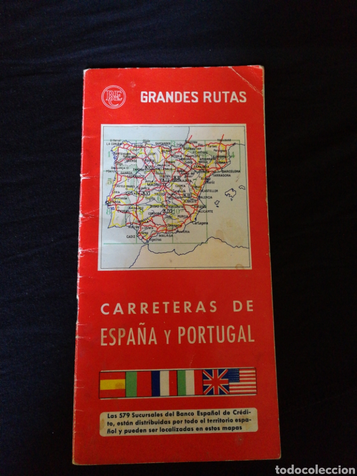 Mapas contempor&aacute;neos: MAPA CARRETERAS 1963,ESPA&Ntilde;A Y PORTUGAL, BANESTO