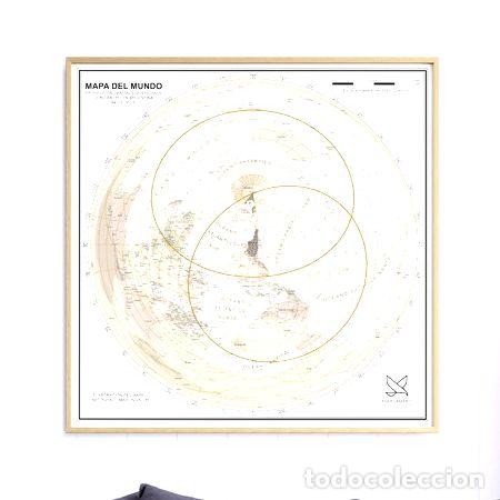Mapas contempor&aacute;neos: mapamundi centrado en argentina invertido 61x61cm