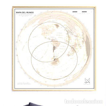 Mapas contempor&aacute;neos: planisferio centrado en argentina 61cmx61cm