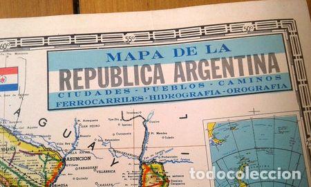 Mapas contempor&aacute;neos: antiguo mapa de la republica argentina y mas 58 x 40cm