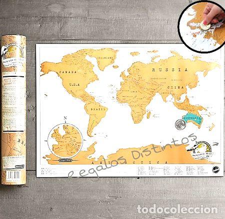 Mapas contempor&aacute;neos: mapa mundi para raspar modelo white raspadita 59x83 cm delux