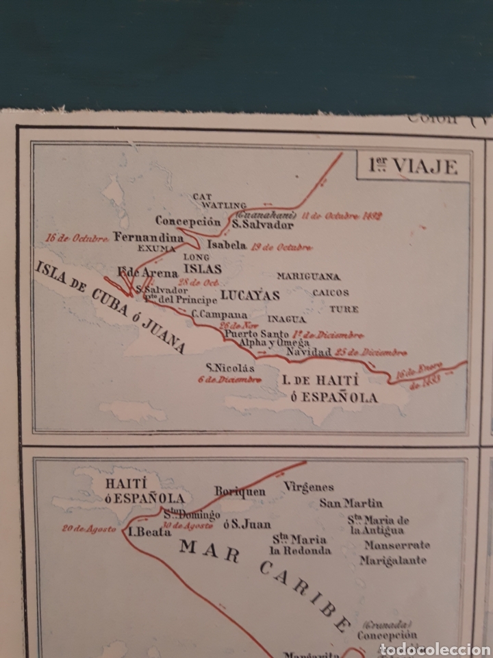 Mapas contempor&aacute;neos: Mapa del caribe, 4 viajes de Colon - Foto 2