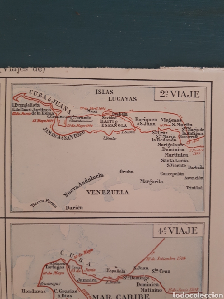 Mapas contempor&aacute;neos: Mapa del caribe, 4 viajes de Colon - Foto 3