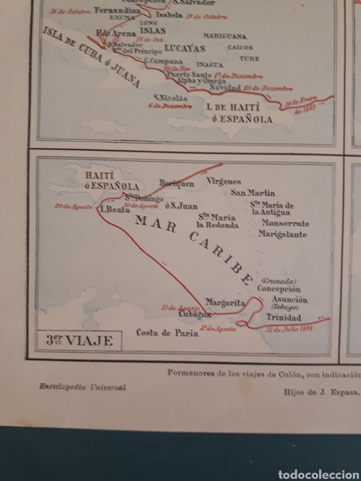 Mapas contempor&aacute;neos: Mapa del caribe, 4 viajes de Colon - Foto 4