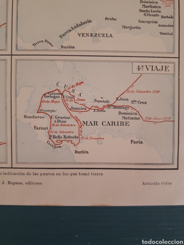 Mapas contempor&aacute;neos: Mapa del caribe, 4 viajes de Colon - Foto 5