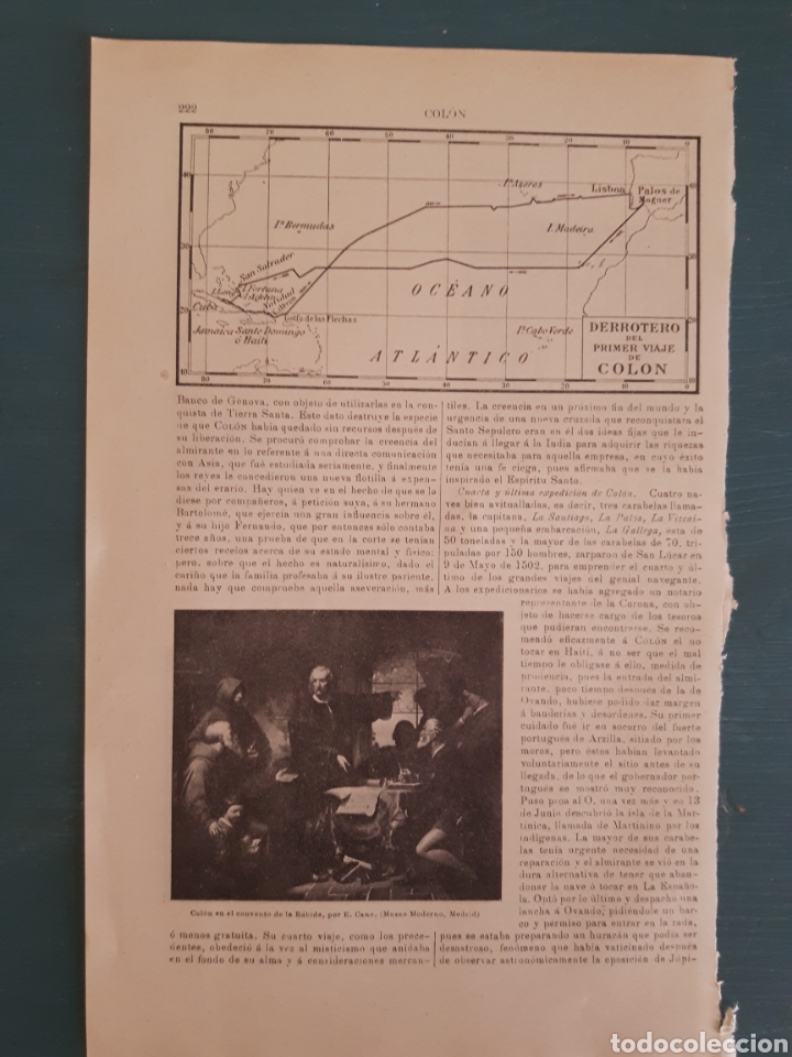 Mapas contempor&aacute;neos: Mapa primer viaje de Colon - Foto 1