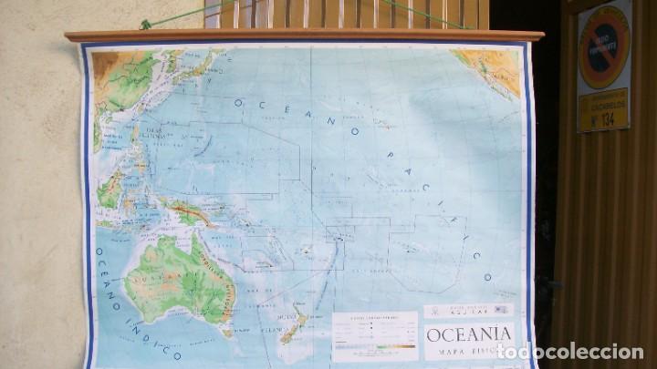 Contemporary maps: MAPA DE ESCUELA OCEANIA FISICO A&Ntilde;O 1965