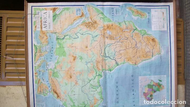 Contemporary maps: MAPA DE ESCUELA AFRICA FISICO A&Ntilde;O 1967