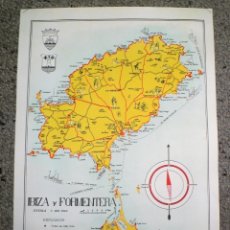Mapas contemporáneos: MAPA IBIZA Y FORMENTERA AÑO 1954.ORIGINAL.LIBRERÍA VERDERA.. Lote 280981643