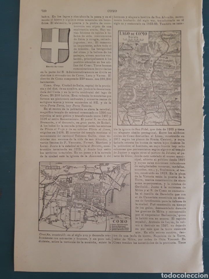 Mapas contempor&aacute;neos: Ciudad y Lago de Como, Italia - Foto 1