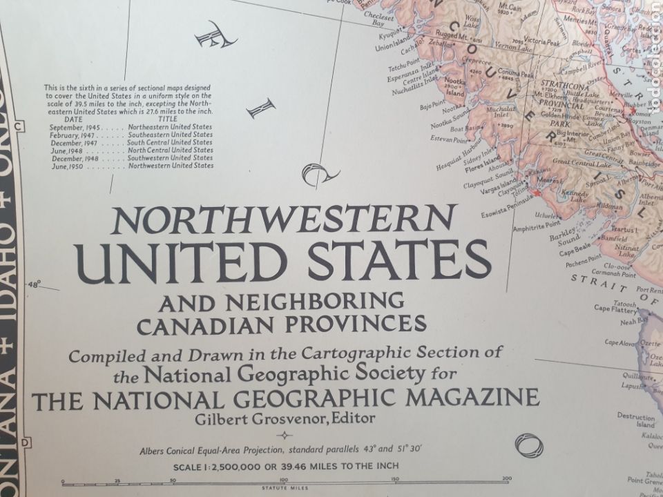 Contemporary maps: MAPA NORTHWESTERN UNITEX STATES DESPLEGABLE 12 CUADROS JUNIO DE 1950