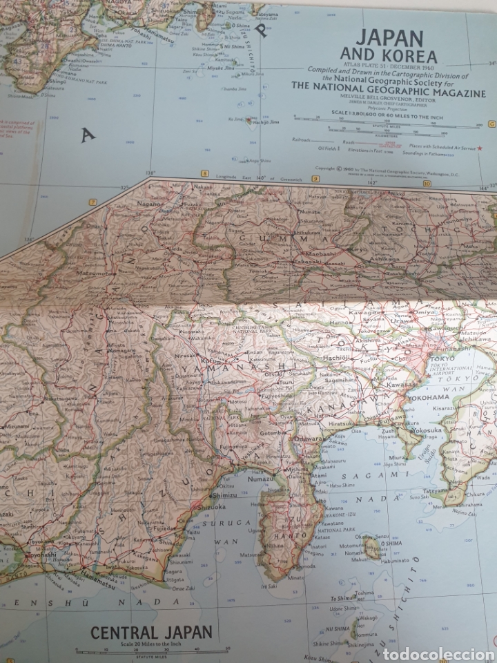 Zeitgen&ouml;ssische Karten: MAPA JAPAN AND KOREA DIC.1960