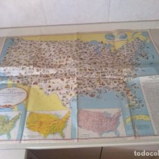 Mapas contemporáneos: IMPRESIONANTE ANTIGUO Y AUTENTICO MAPA PICTORICO DE LOS EEUU DEL AÑO 1954 DE LA SECRETARIA ESTADO W. Lote 283314023