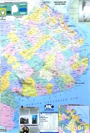 Mapas contempor&aacute;neos: mapa provincia de buenos aires bifaz fisicopolitico 72x102m