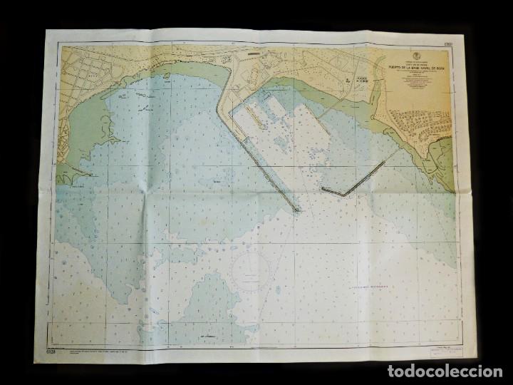 Mapas contempor&aacute;neos: PUERTO DE LA BASE NAVAL DE ROTA. CARTA N&Aacute;UTICA. CADIZ 1971