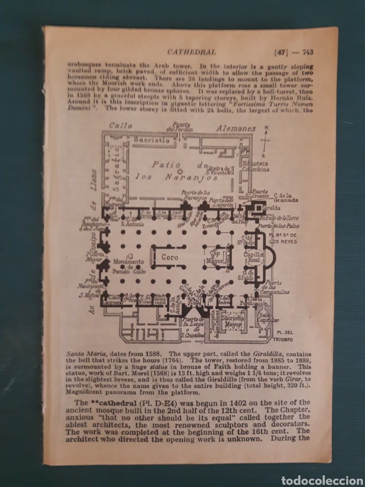 Mapas contempor&aacute;neos: Plano de la Catedral de Sevilla - Foto 1