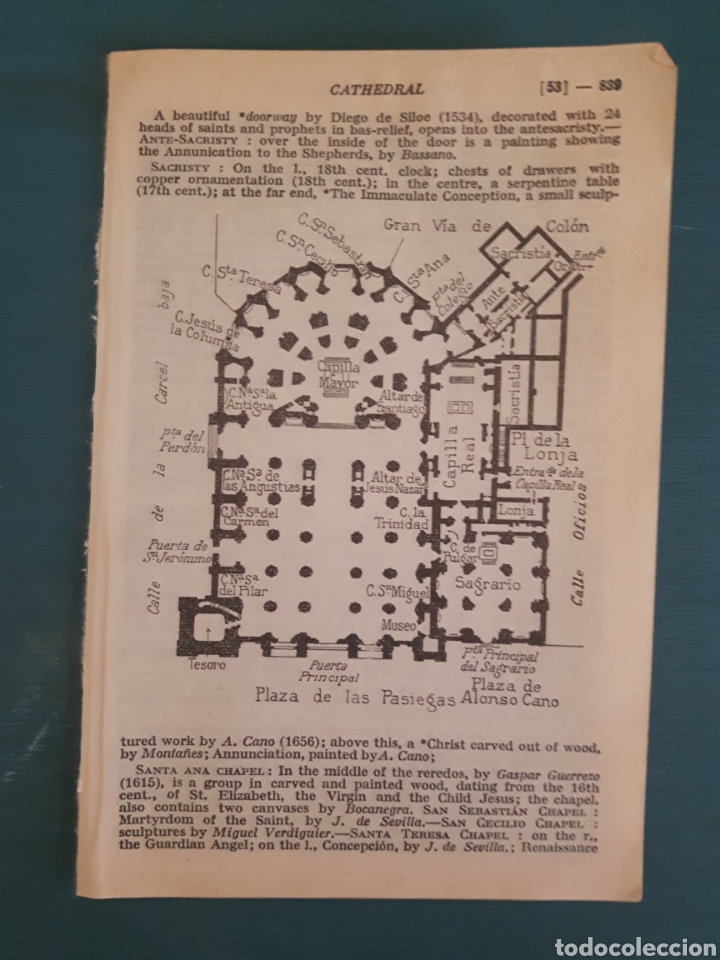Mapas contempor&aacute;neos: Plano de la Catedral de Granada - Foto 1