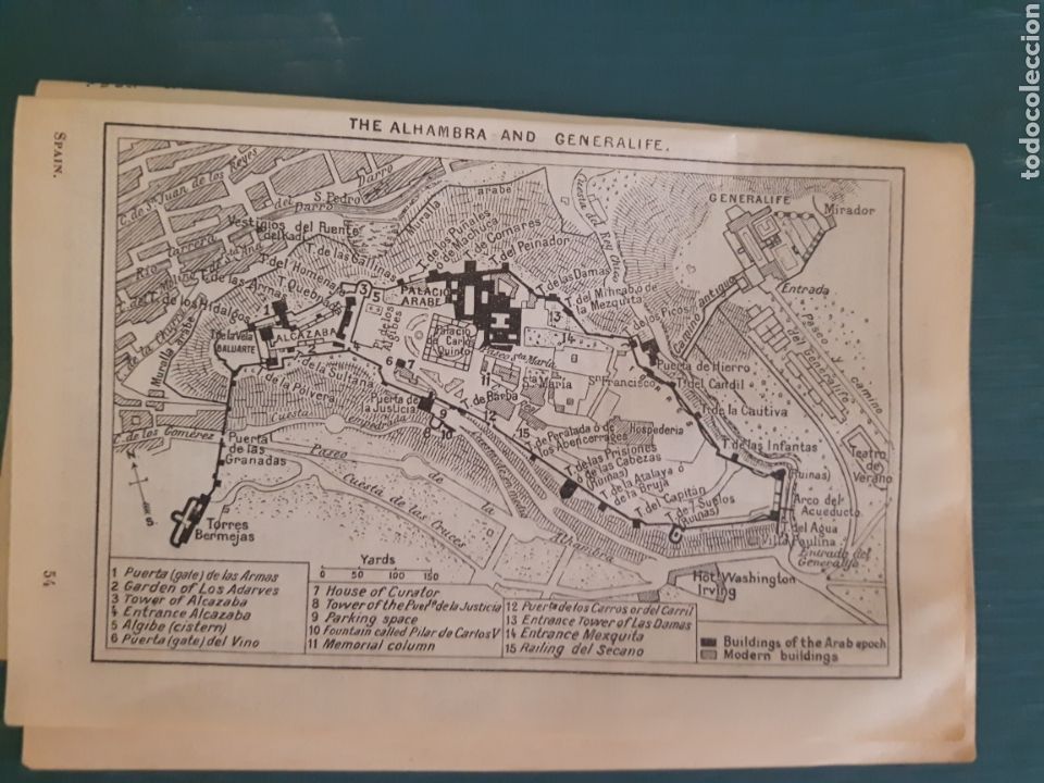 Mapas contempor&aacute;neos: Mapa/plano de la Allhambra y del Generalife Granada - Foto 1