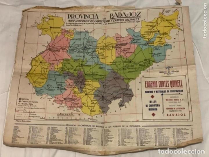 Contemporary maps: ANTIGUO MAPA PROVINCIA BADAJOZ PUBLICIDAD EUGENIO CORTES QUIRELL