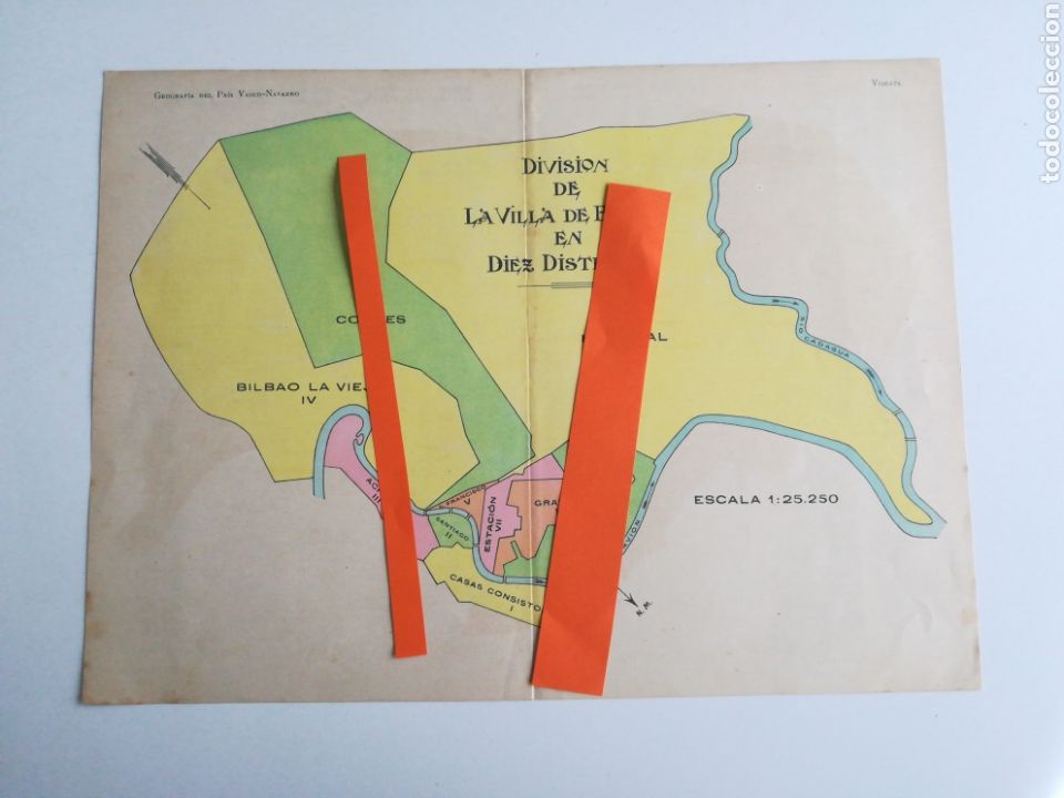 Zeitgen&ouml;ssische Karten: Antiguo Plano de Bilbao (1915). DIVISI&Oacute;N DE LA VILLA DE BILBAO EN DIEZ DISTRITOS.