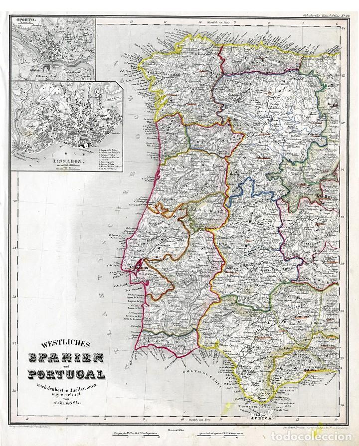 Mapa Antigo Da Espanha, Do França E Do Portugal Imagem de Stock - Imagem de  enorme, colheita: 54340453