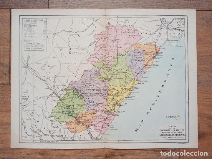 Zeitgen&ouml;ssische Karten: MAPA PROVINCIA DE CASTELLON, ORIGINAL1913, BARCELONA, BAILLY-BAILLI&Egrave;RE Y RIERA, MUY BUEN ESTADO