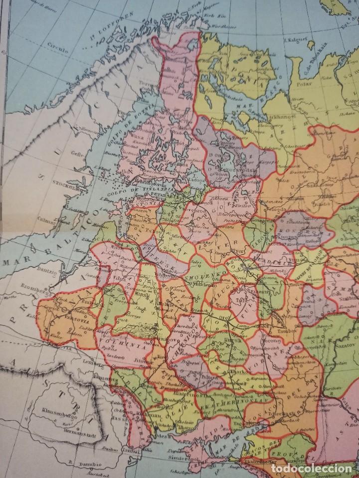 Contemporary maps: MAPA DE RUSIA ORIGINAL, PALUZ&Iacute;E, BARCELONA, 1896, LITOGRAF&Iacute;A EN COLOR Y EN ESPA&Ntilde;OL